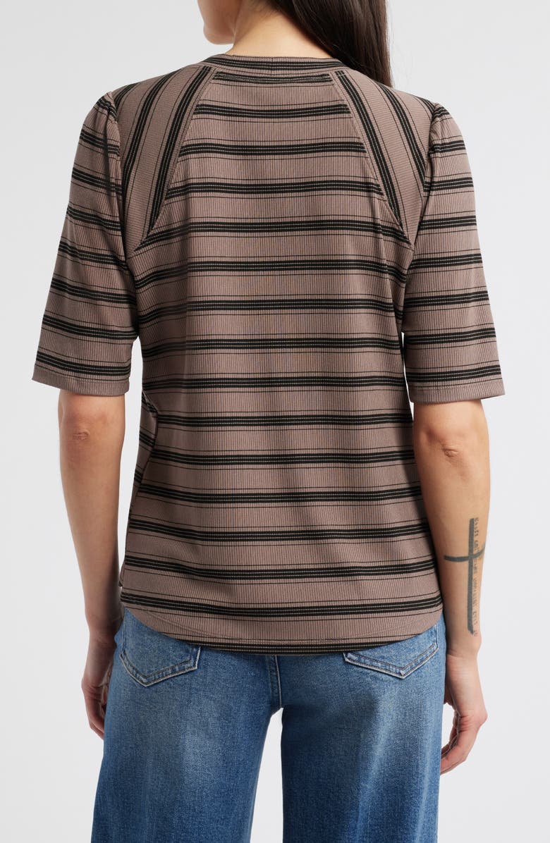 Wit & Wisdom Puff Sleeve Stripe Rib Top, Alternate, color, 