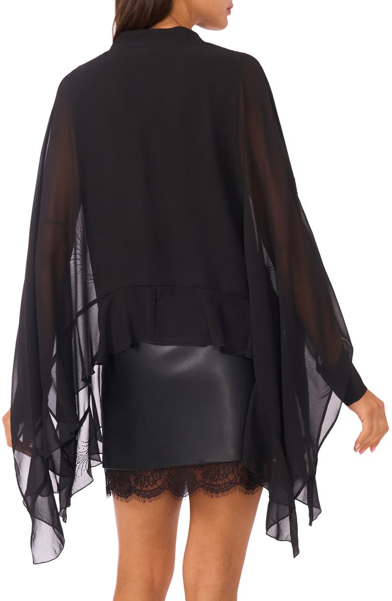 Vince Camuto Rhinestone Long Sleeve Top, Alternate, color, Rich Black