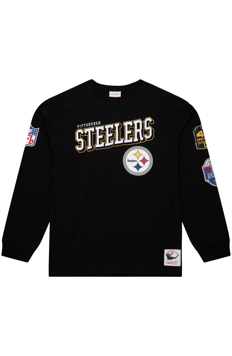 Mitchell & Ness Men's Mitchell & Ness Black Pittsburgh Steelers Training Camp Vintage Logos Long Sleeve T-Shirt, Alternate, color, Black