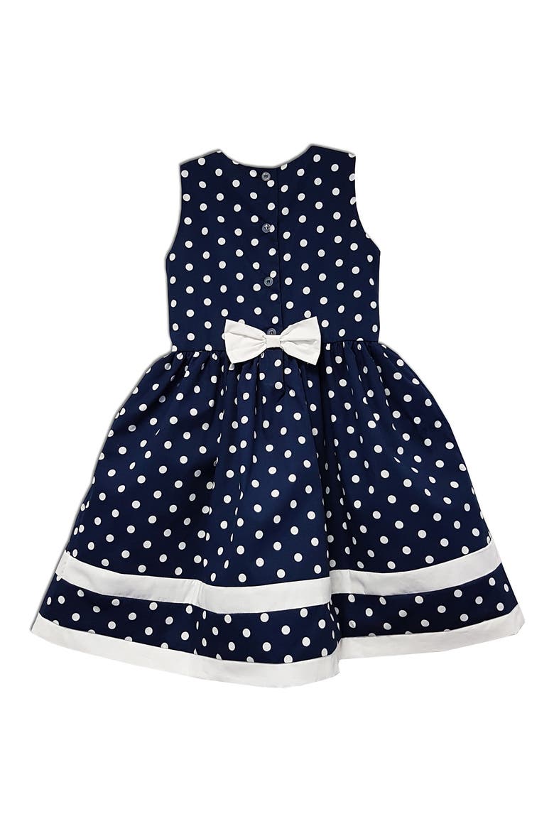 Polkadot Print Dress, Alternate, color, NAVY
