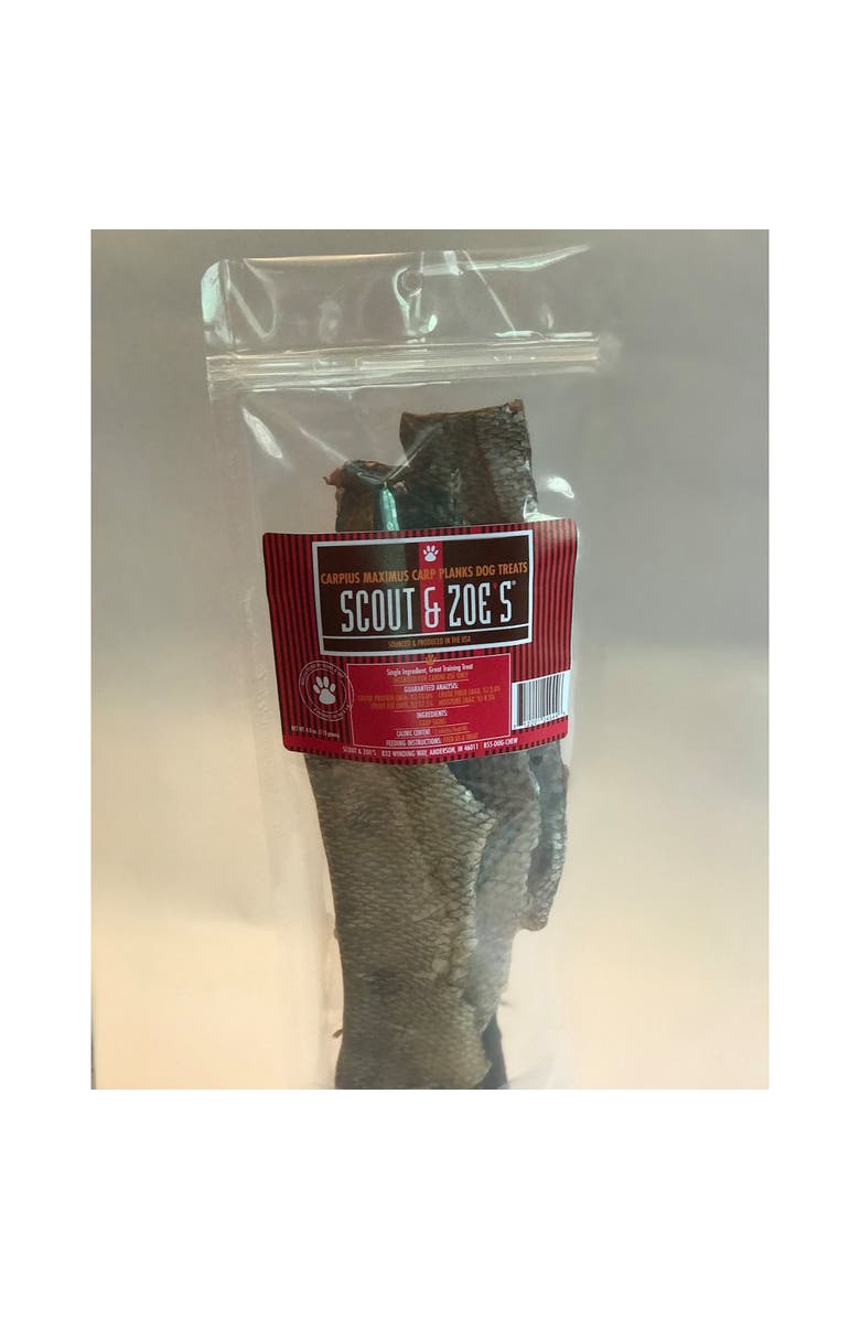 Scout & Zoe's Carp Planks, 4oz Dog & Cat Treats, Freeze Dried, Crunchy Pet Chew, Alternate, color, Multicolored