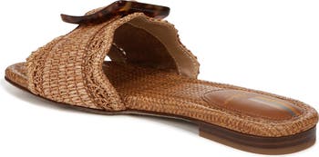 Bambi Raffia Buckle Slide Sandal