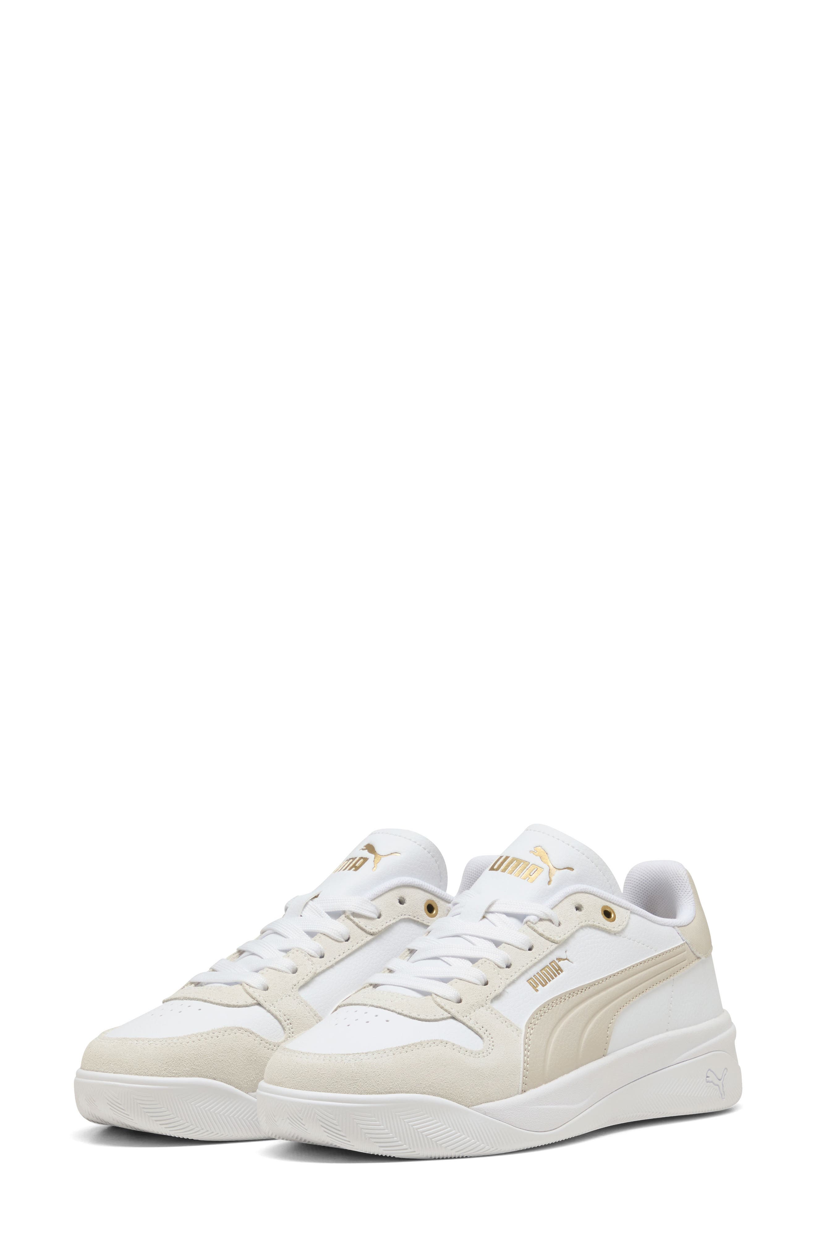 Court Bae OG Platform Sneaker, Alternate, color, PUMA WHITE/ SILVER FOG/ GOLD