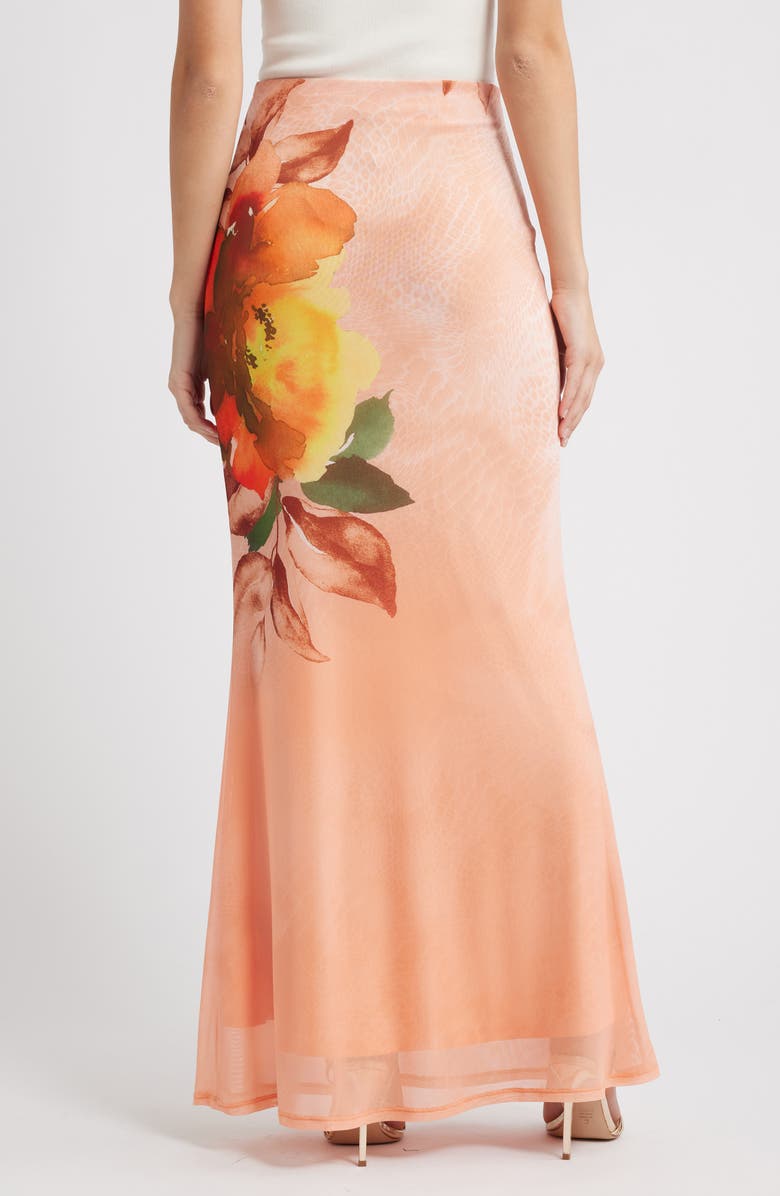 AFRM Tegan Printed Mesh Maxi Skirt, Alternate, color, 
