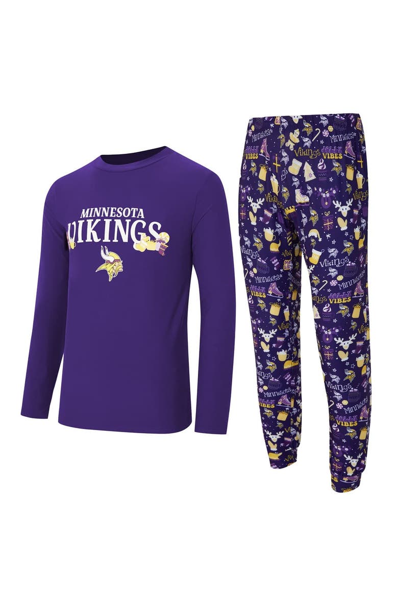 CONCEPTS SPORT Men
s Concepts Sport  Purple Minnesota Vikings Chestnut Long Sleeve Top 
Pants Set, Main, color, 