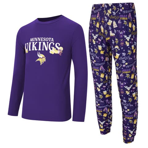 Men
s Concepts Sport  Purple Minnesota Vikings Chestnut Long Sleeve Top 
Pants Set