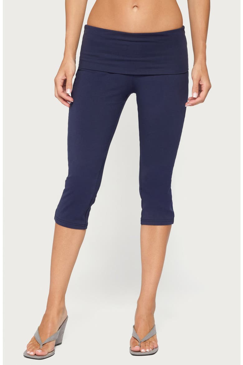 Rocio Foldover Capri Pants, Main, color, NAVY