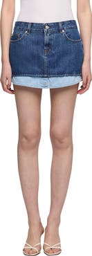 7 For All Mankind Cherry Layer Denim Skirt