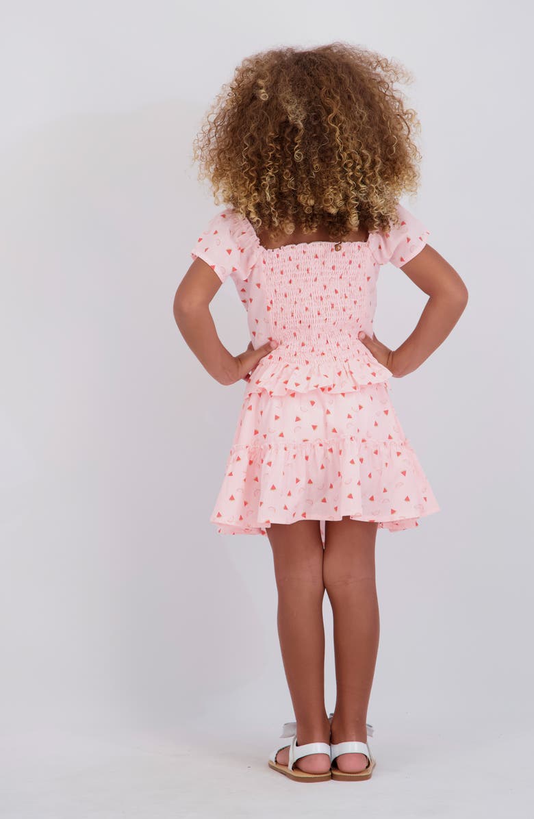 Andy & Evan Smocked Top & Skort Set, Alternate, color, Pkt- Pink Watermelon