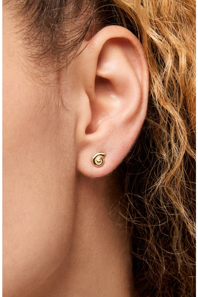 Gold Stud Earrings - Ariel Studs, Alternate, color, Gold