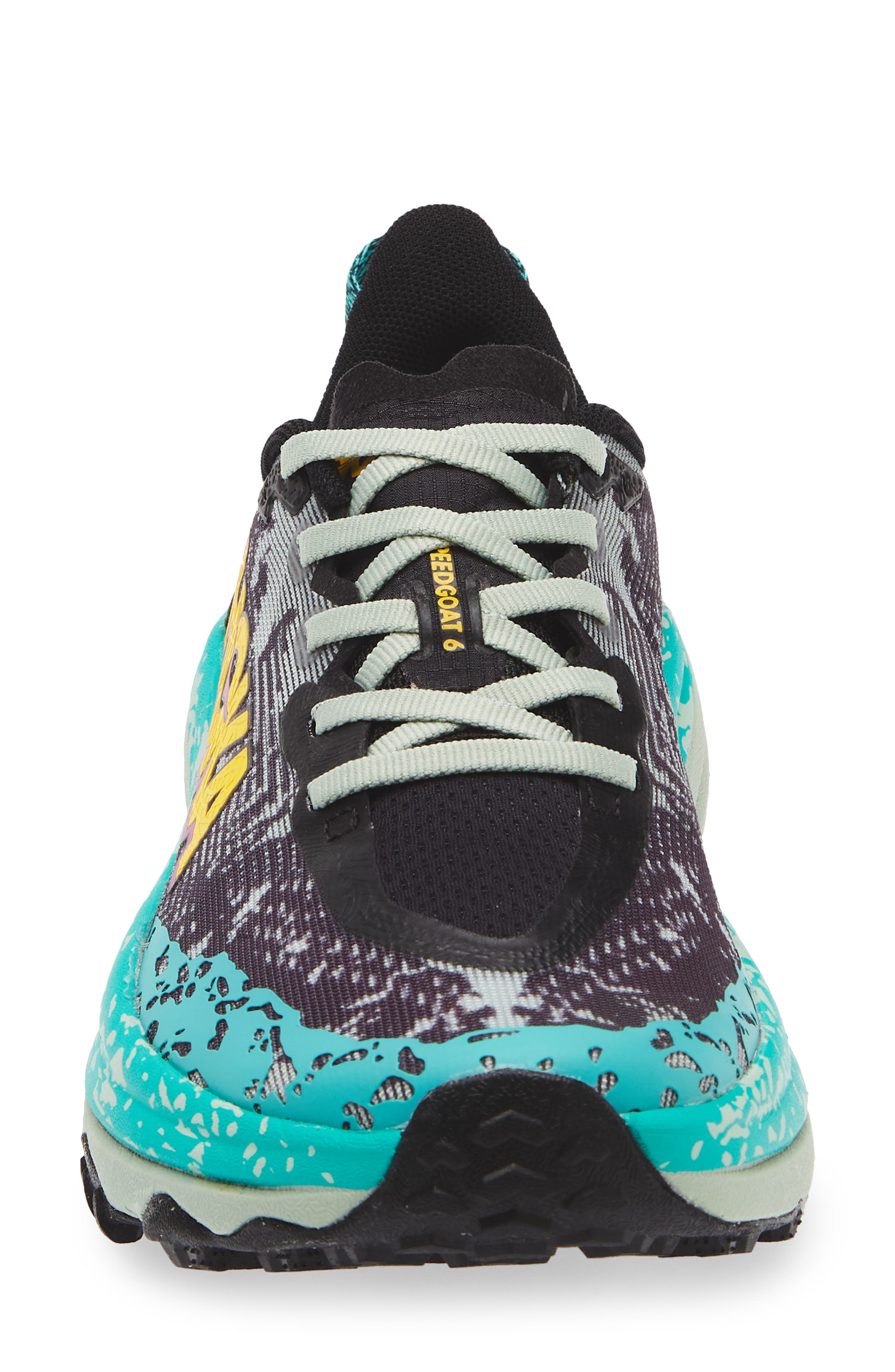 HOKA Speedgoat 6 Trail Running Shoe, Alternate, color, Black / Aloe Vera
