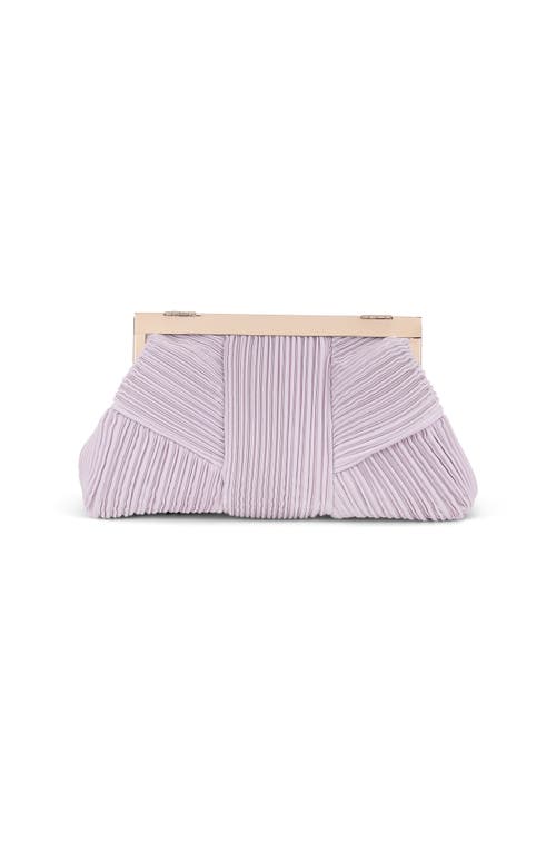 Jewel Badgley Mischka Millie Mini Pleated Clutch In Purple