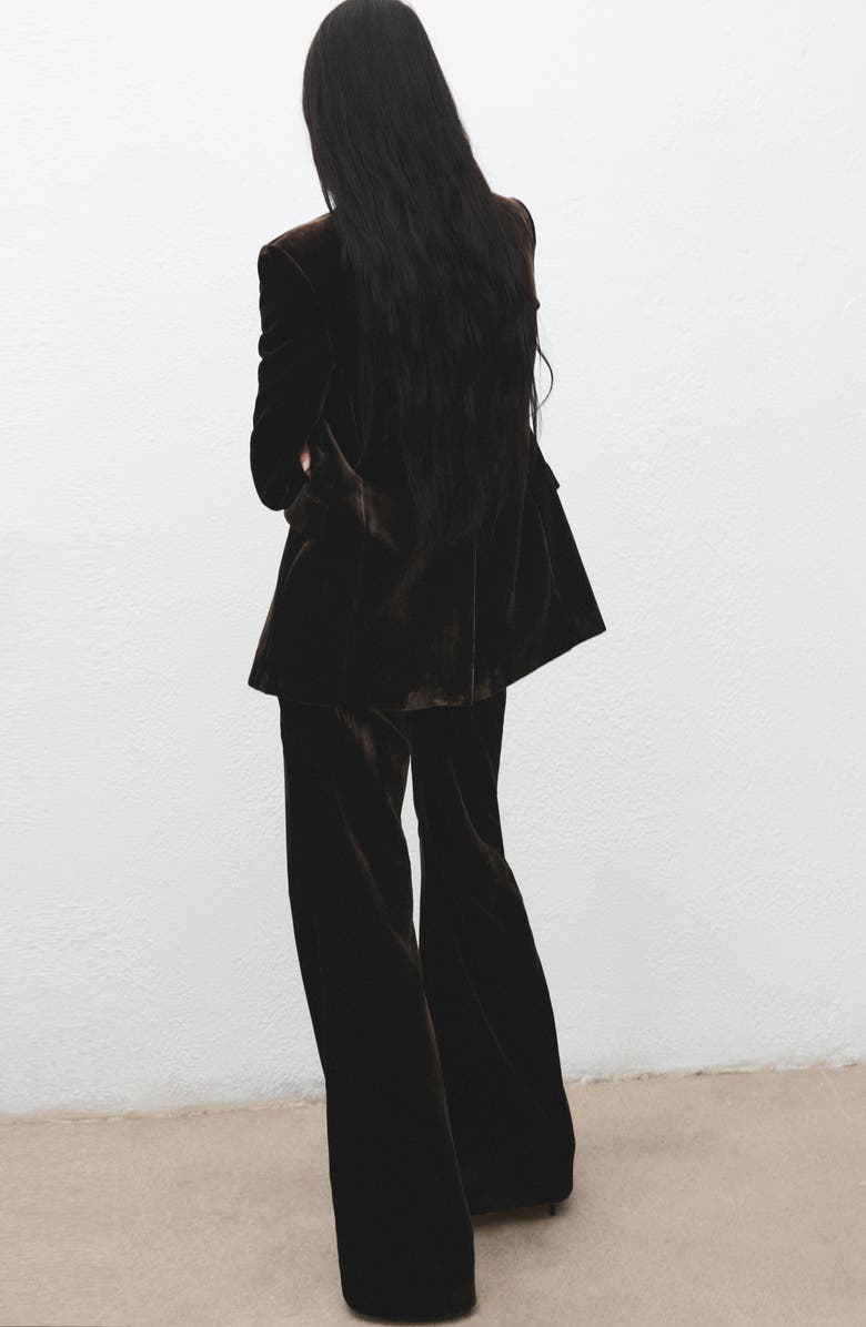 MANGO Velvet Flare Leg Pants, Alternate, color,