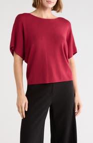 Halogen® Short Sleeve Crop Sweater
