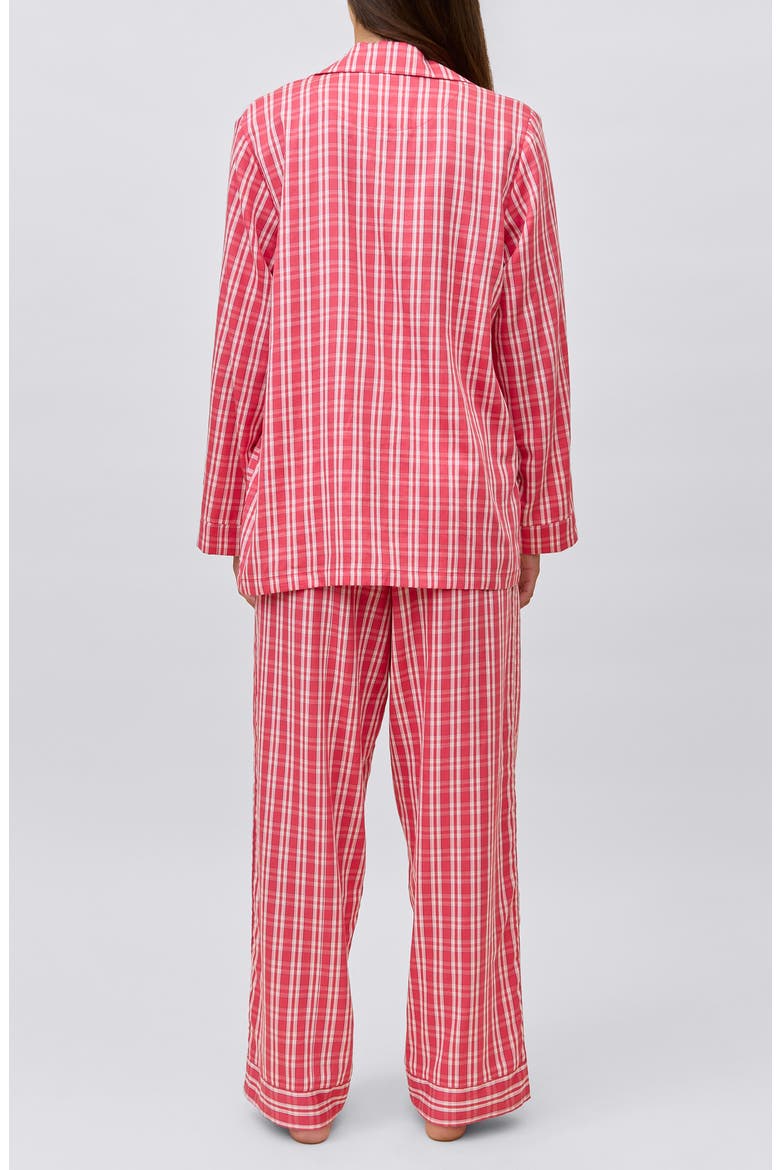 Holiday Plaid Cotton Sateen Pajamas, Alternate, color, BERRY RED