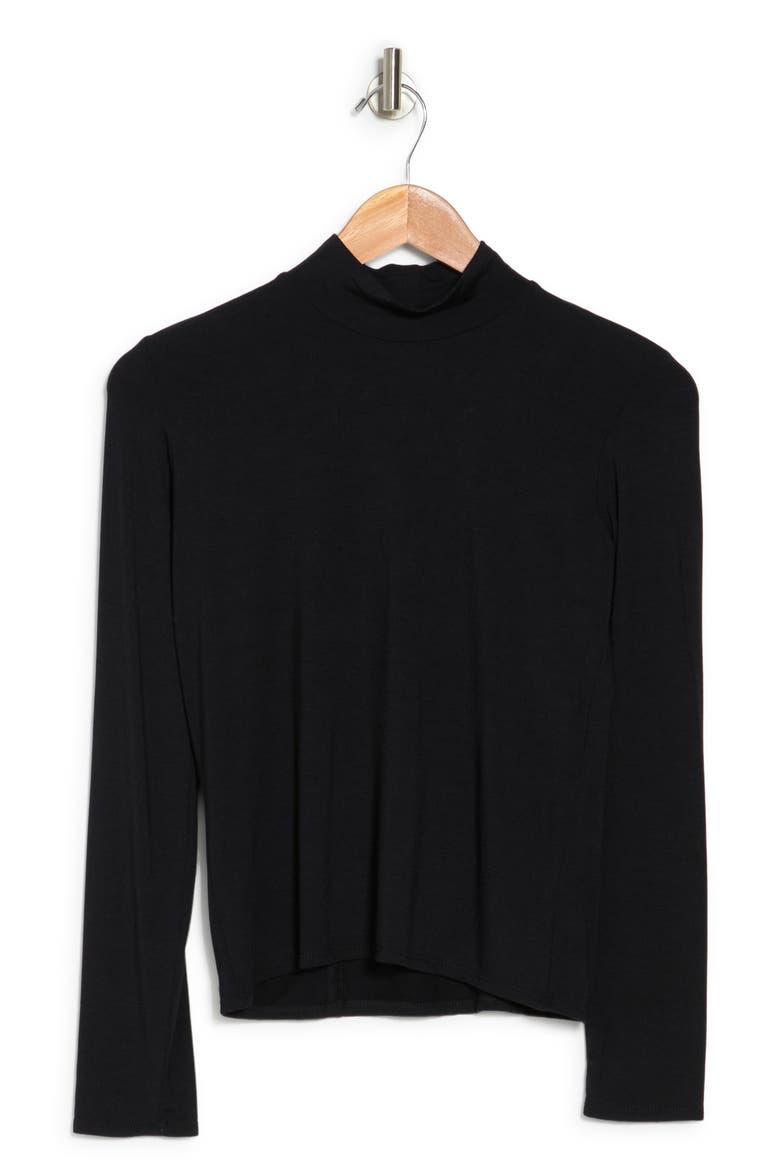 Spring Turtleneck Long Sleeve Sweater Tee, Alternate, color, BLACK