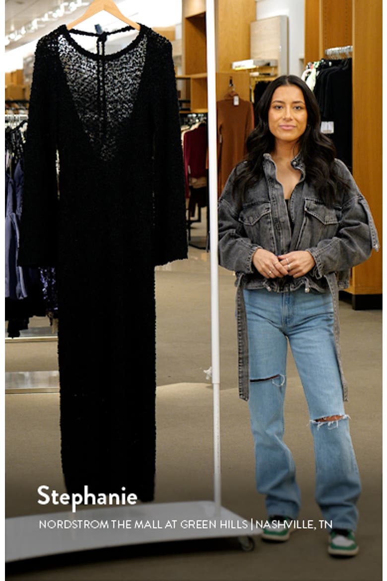 Long Sleeve Cotton Knit Maxi Dress video