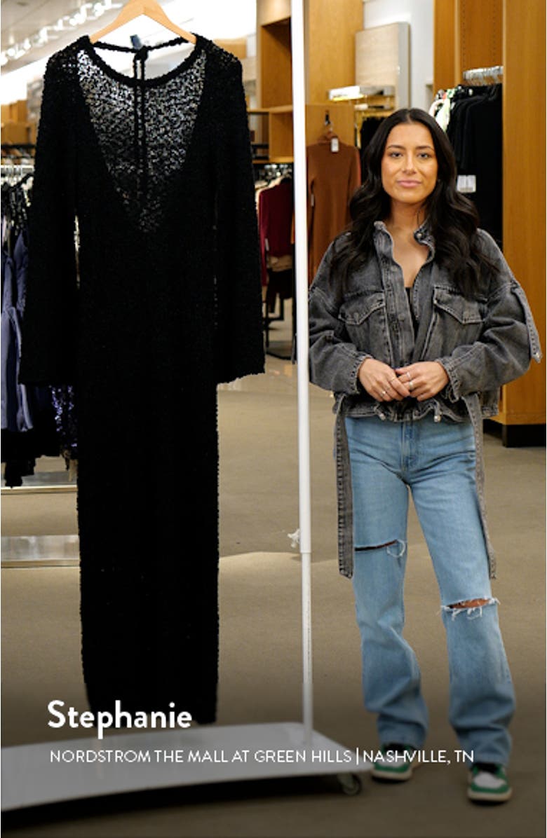 Long Sleeve Cotton Knit Maxi Dress, sales video thumbnail