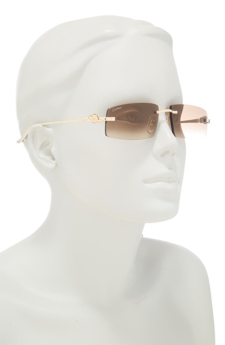 Cartier 58mm Rectangular Sunglasses, Alternate, color, 