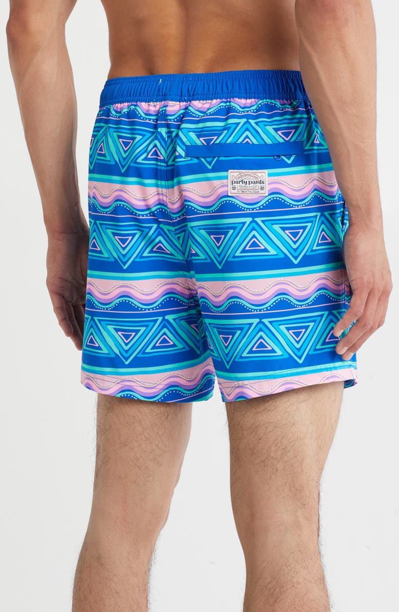 Party Pants Fiesta Stripe Sport Swim Trunks, Alternate, color, Aruba Blue