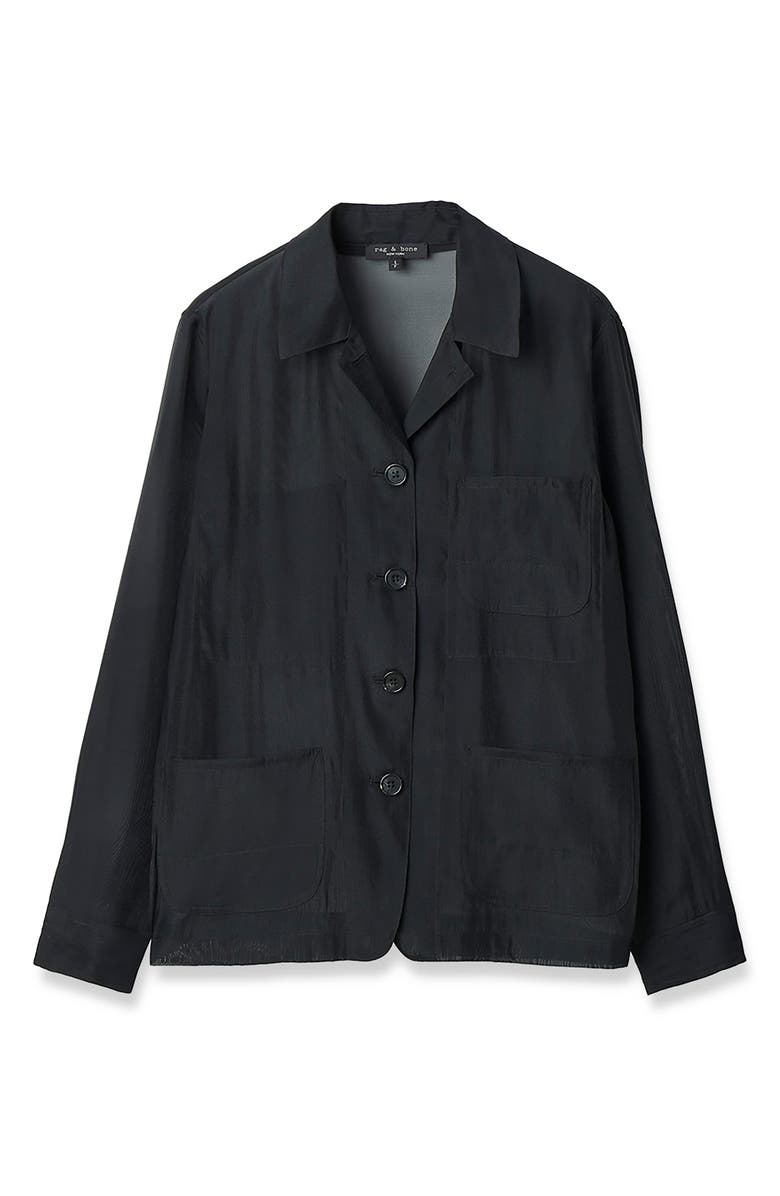 rag & bone Jolene Organza Chore Jacket, Alternate, color, Black