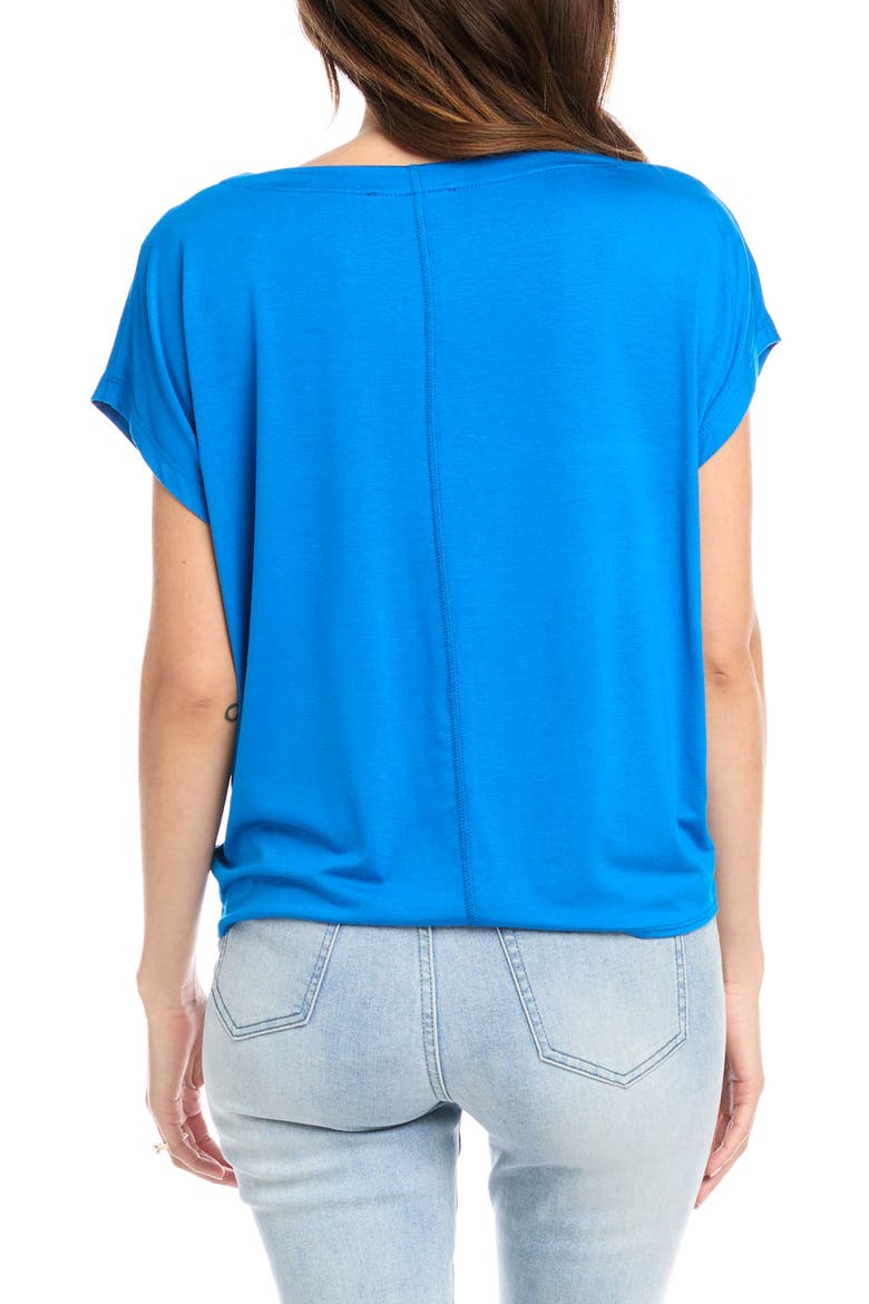 Boat Neck Tie Front Top, Alternate, color, ROYAL