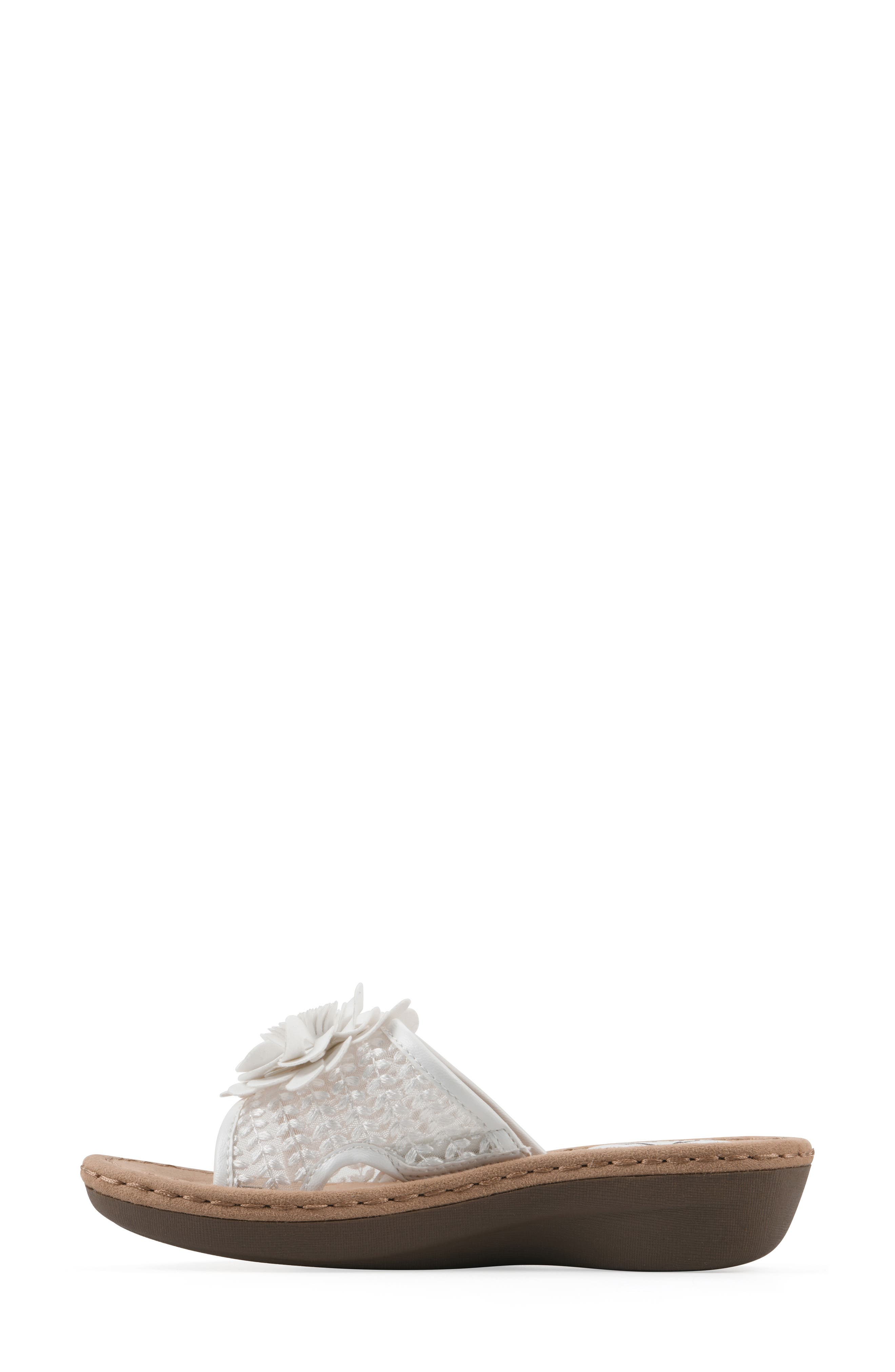 Chill 2 Wedge Slide Sandal - Wide Width Available, Alternate, color, WHITE/ FABRIC