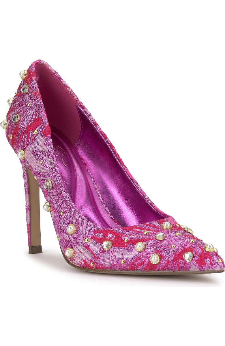 Jessica Simpson Welica Embellished Jacquard Pump, Main, color, Pink/ Red