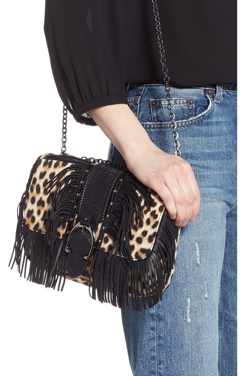 Longchamp Small Amazone Leopard Print Canvas Shoulder Bag, Alternate, color,