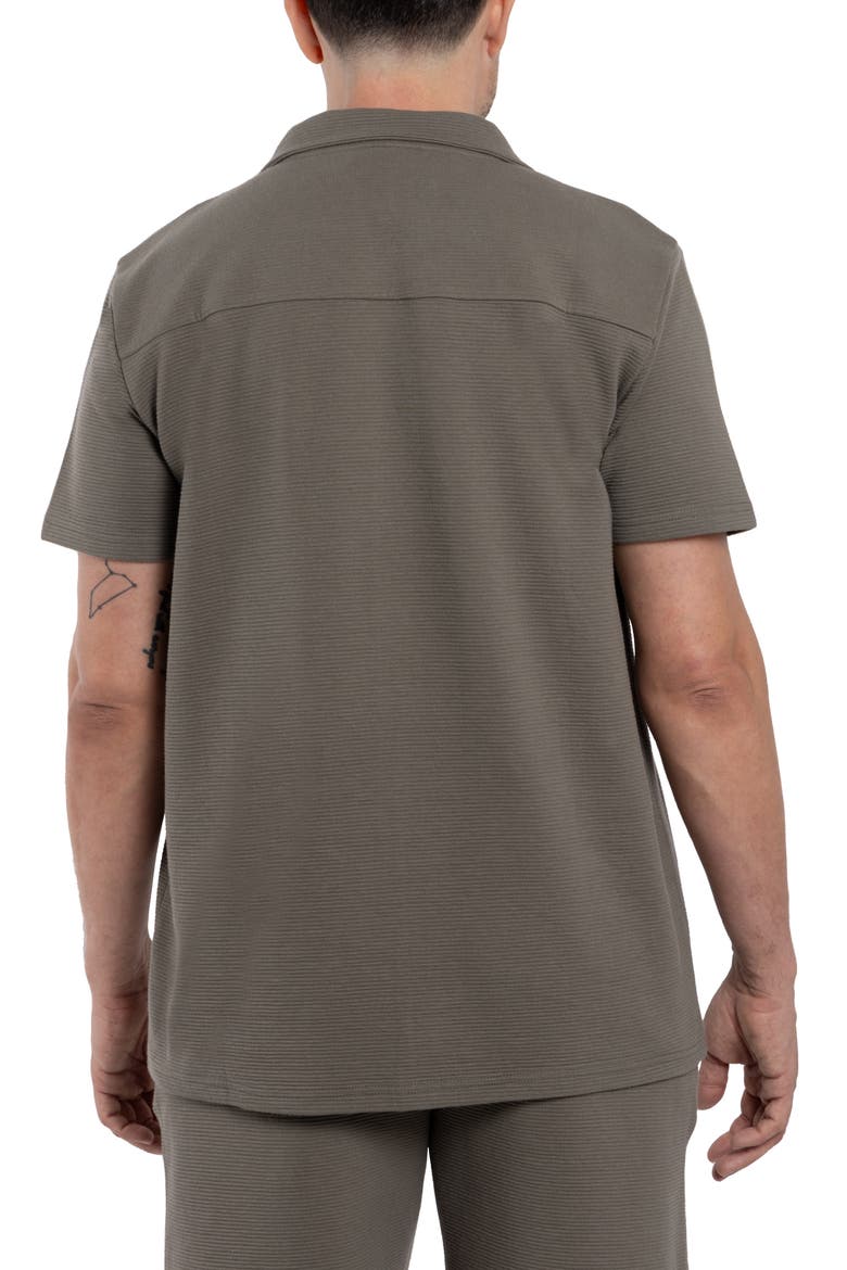 Classic Fit Textured Knit Camp Shirt, Alternate, color, DUSTY OLIVE