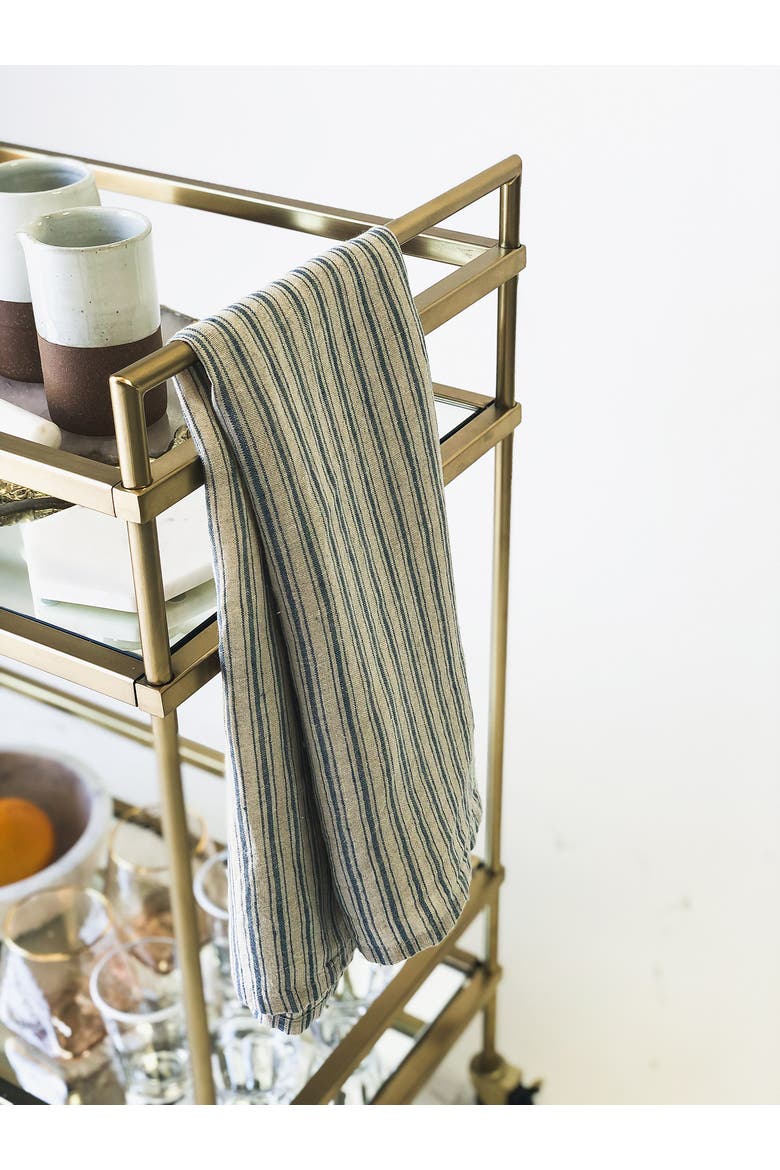 Boat Stripe Linen Towels - Set of 2, Alternate, color, Natural/Blue 20" x 30"