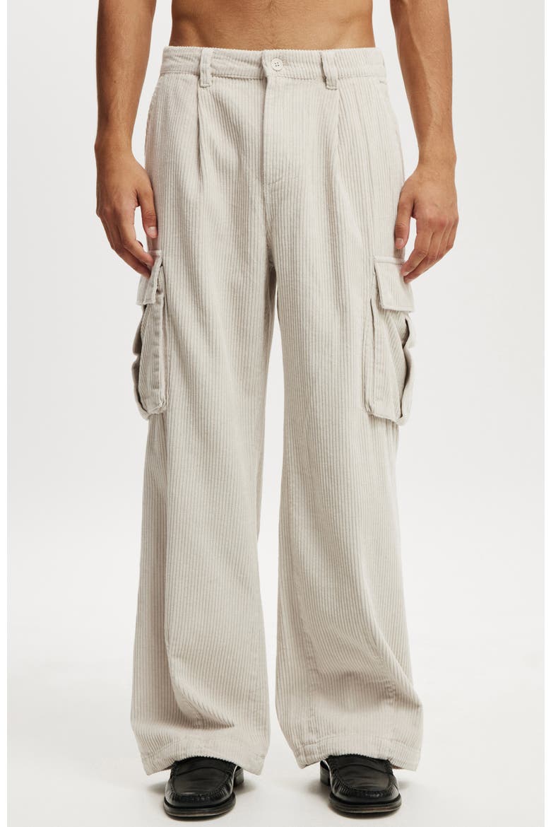 Baggy Pleat Cargo Pant, Main, color, Light Stone Cord