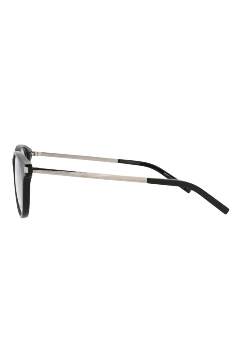 49mm Round Optical Glasses, Alternate, color, BLACK SILVER TRANSPARENT