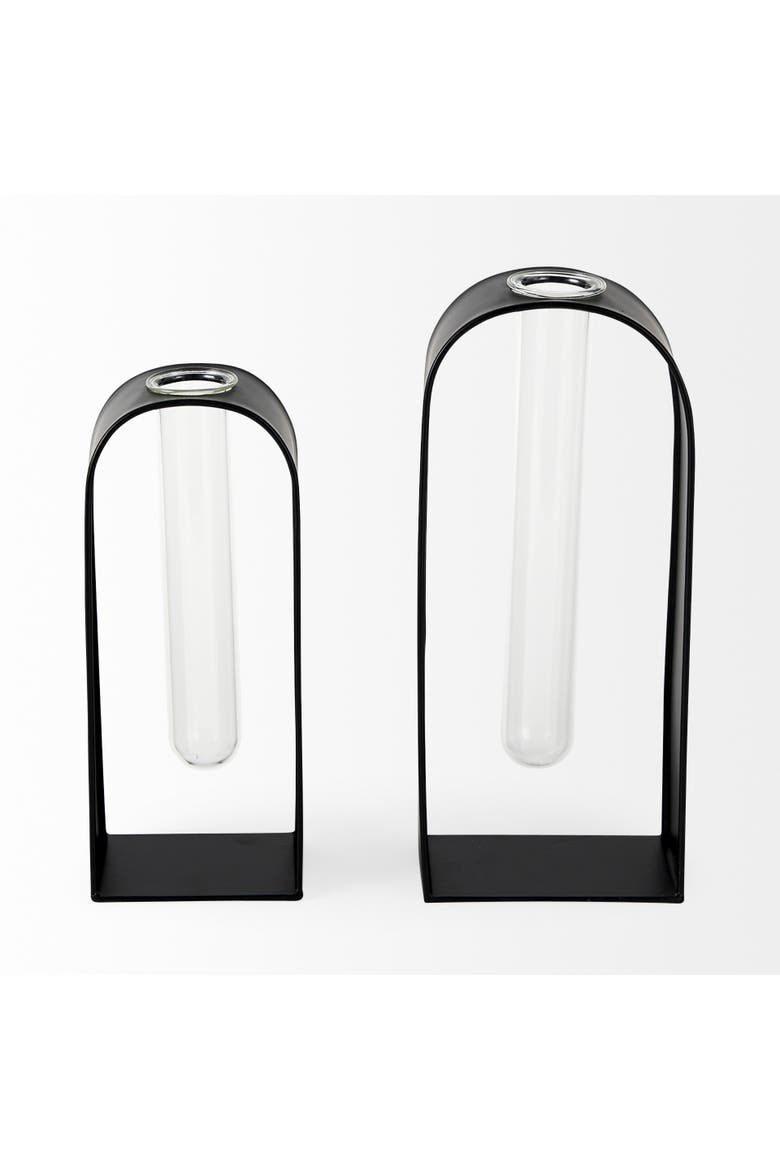 Boyer Set of Two Test Tube Decorative Objects, Alternate, color, Black