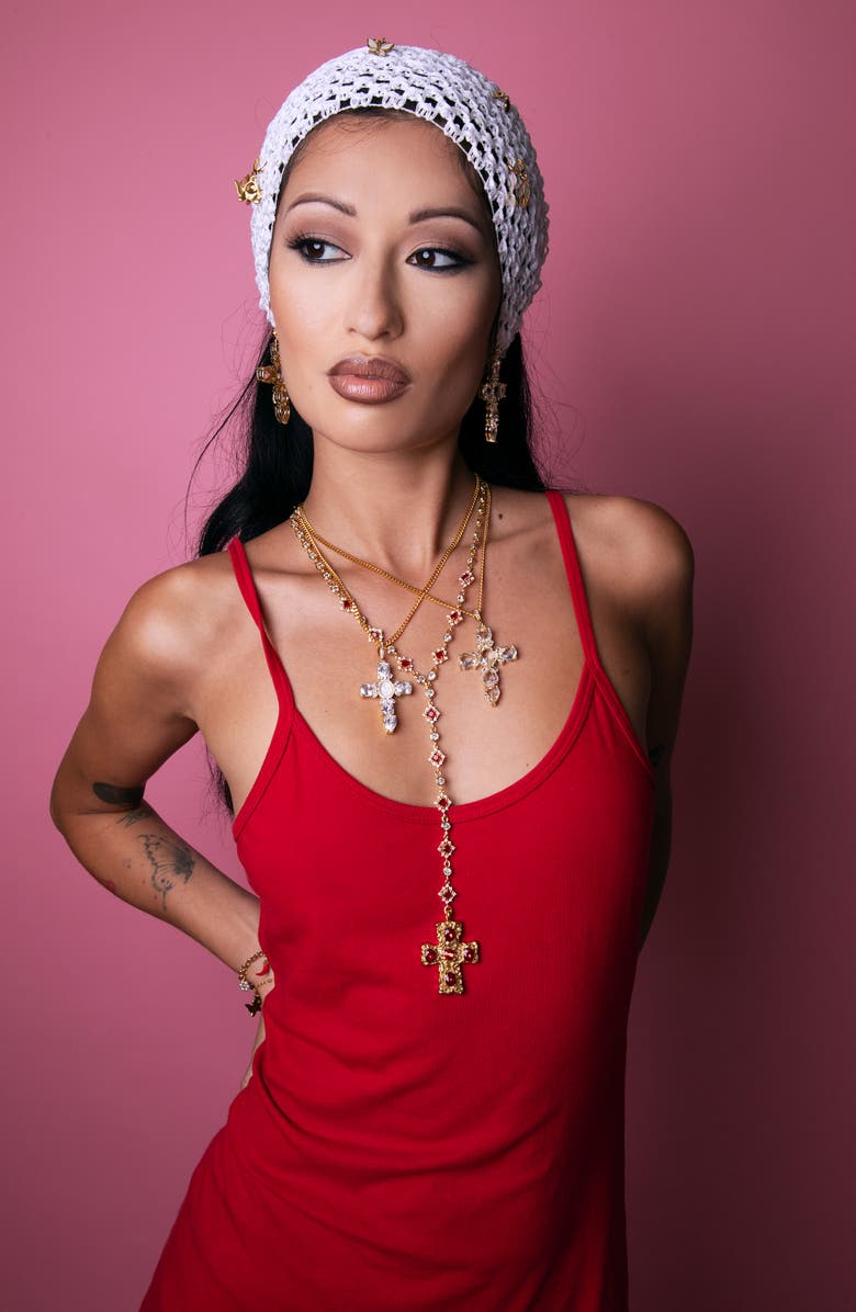 VIDAKUSH XL Cross Pendant Necklace, Alternate, color, Gold