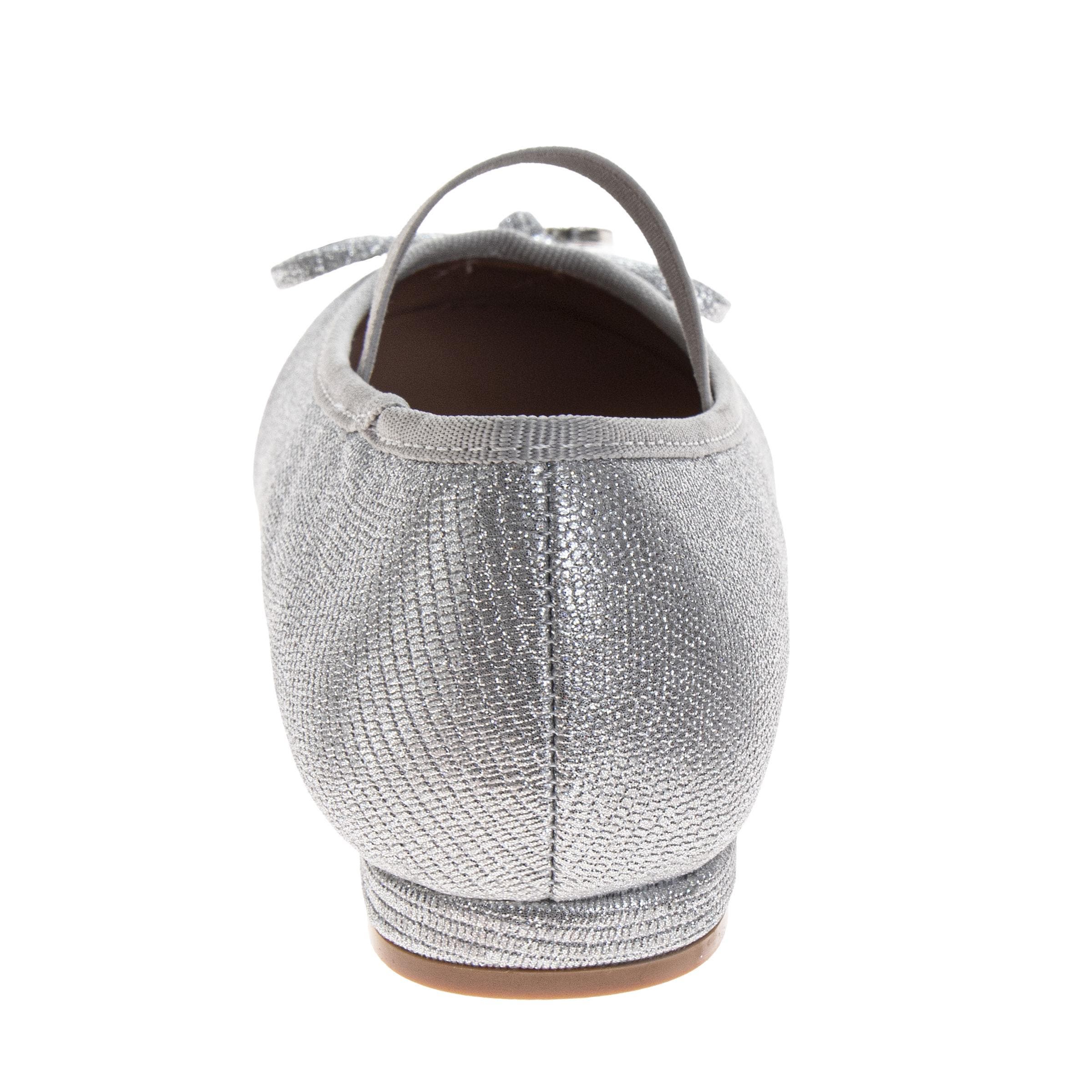 BADGLEY MISCHKA Dress Shoes for Girls Elegant Glitter Finish Classic Formal, Alternate, color, Silver