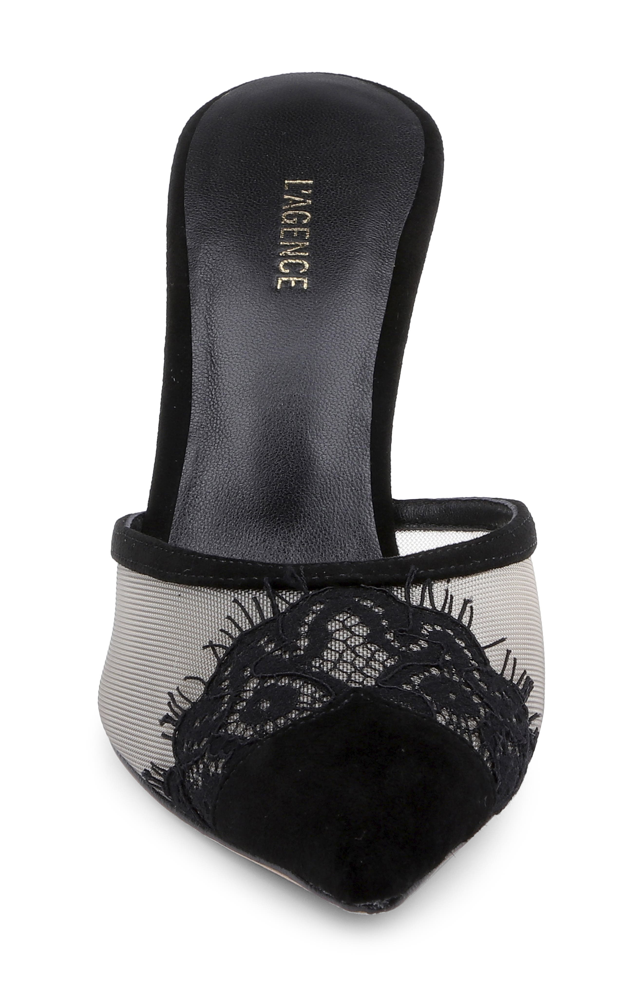 Semois Pointed Toe Mule, Alternate, color, BLACK LACE