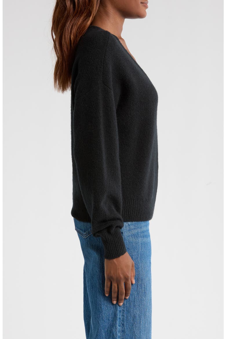 V-Neck Wedge Sweater, Alternate, color, TRUE BLACK