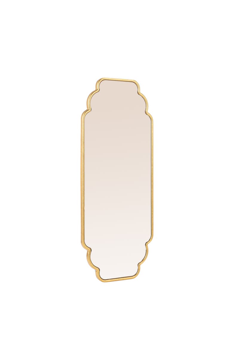Storied Home Scalloped Wall Mirror, Main, color, Gold