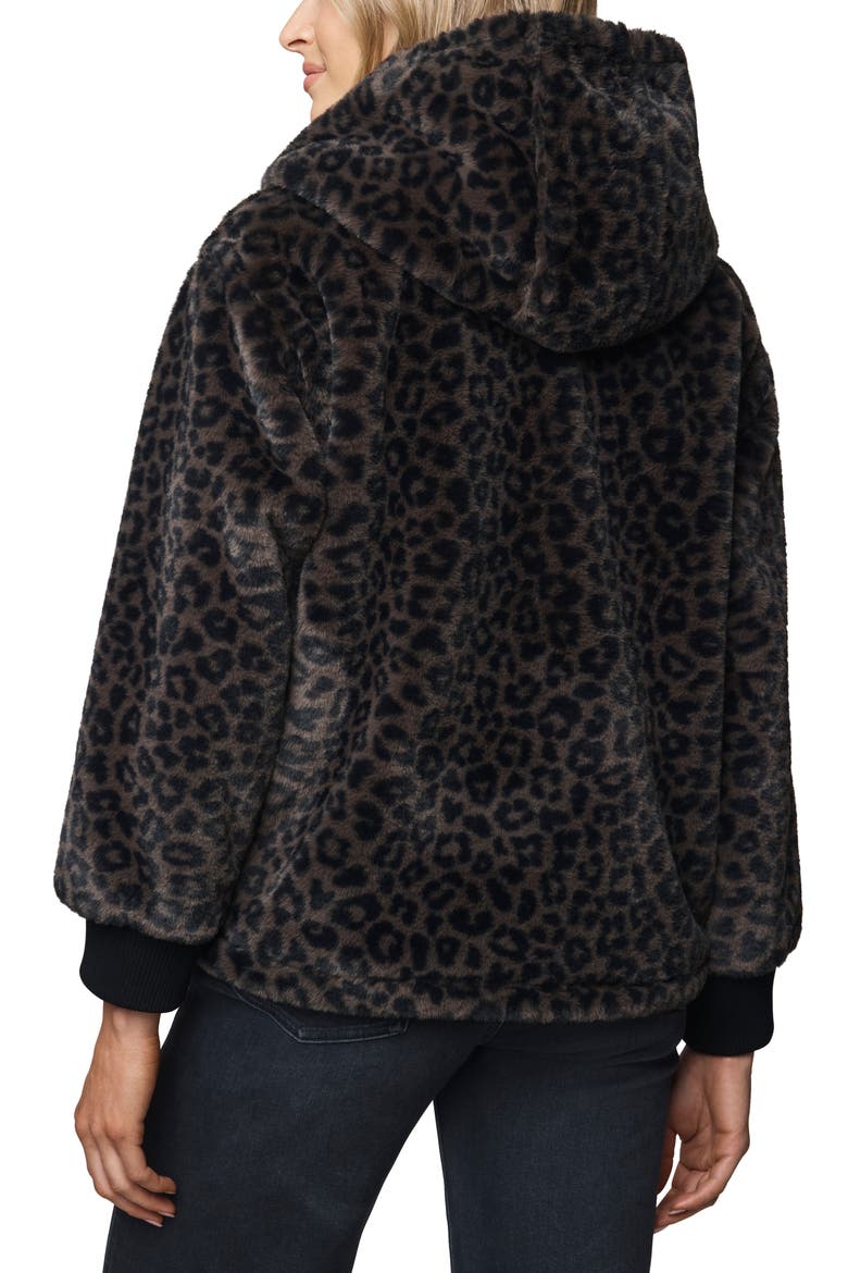 Lucia Faux Fur Hooded Jacket, Alternate, color, BROWN LEOPARD PRINT