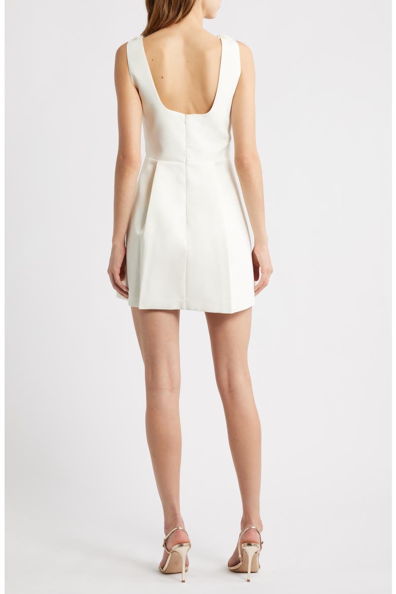 Rosette Trim Cocktail Minidress, Alternate, color, CREAM