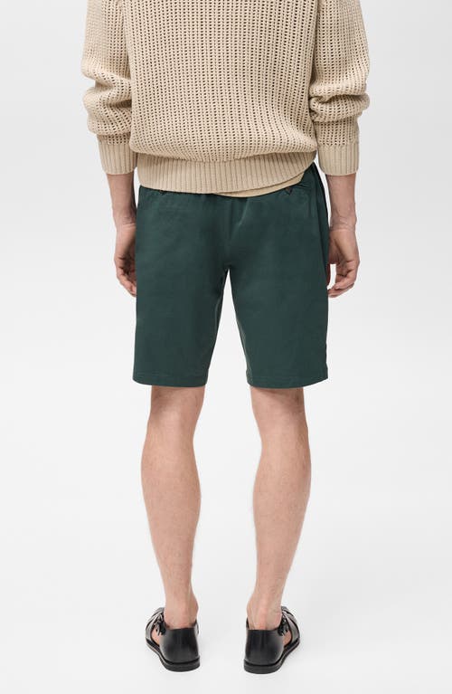 Mango Slim Fit Flat Front Bermuda Chino Shorts In Dark Green