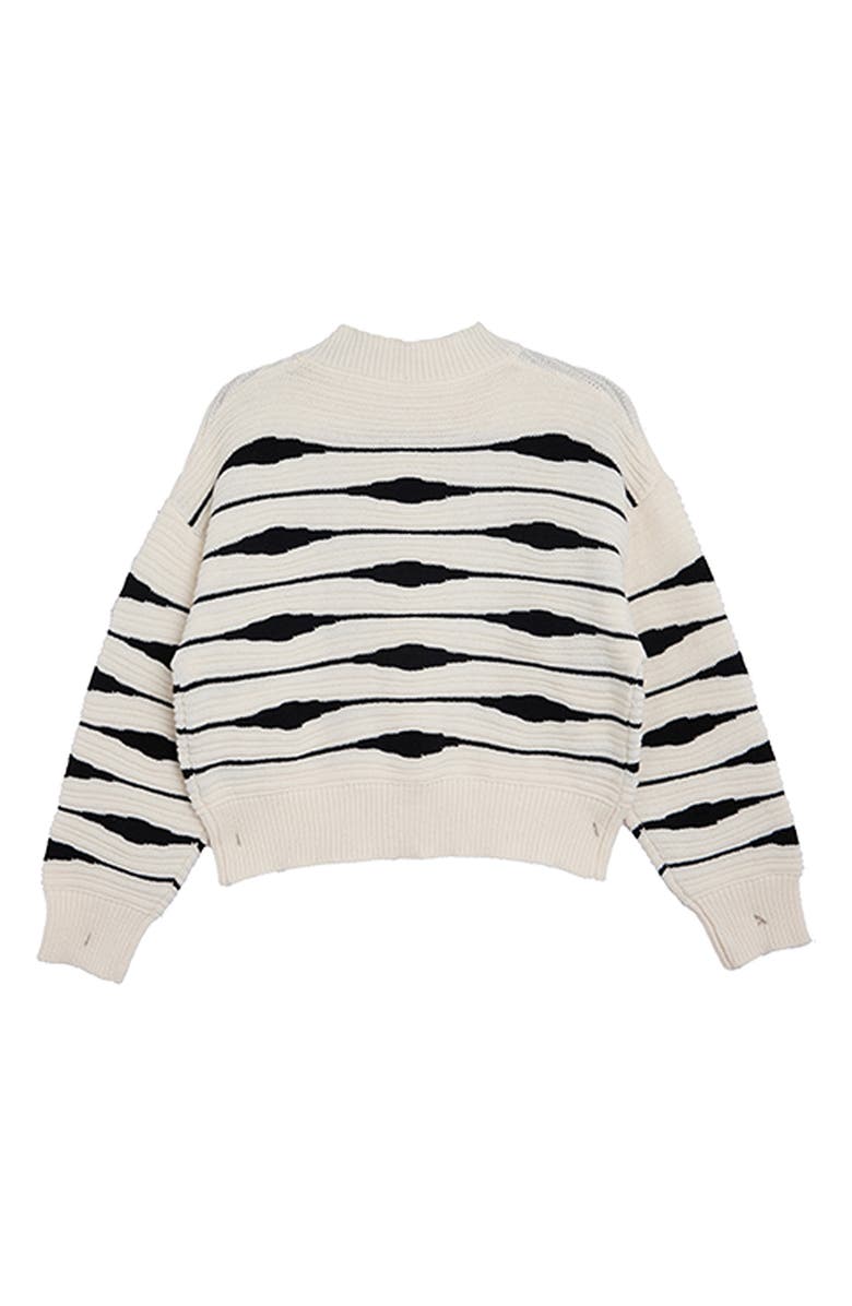 SAACHI Stripe Button Knit Sweater, Alternate, color, Ivory