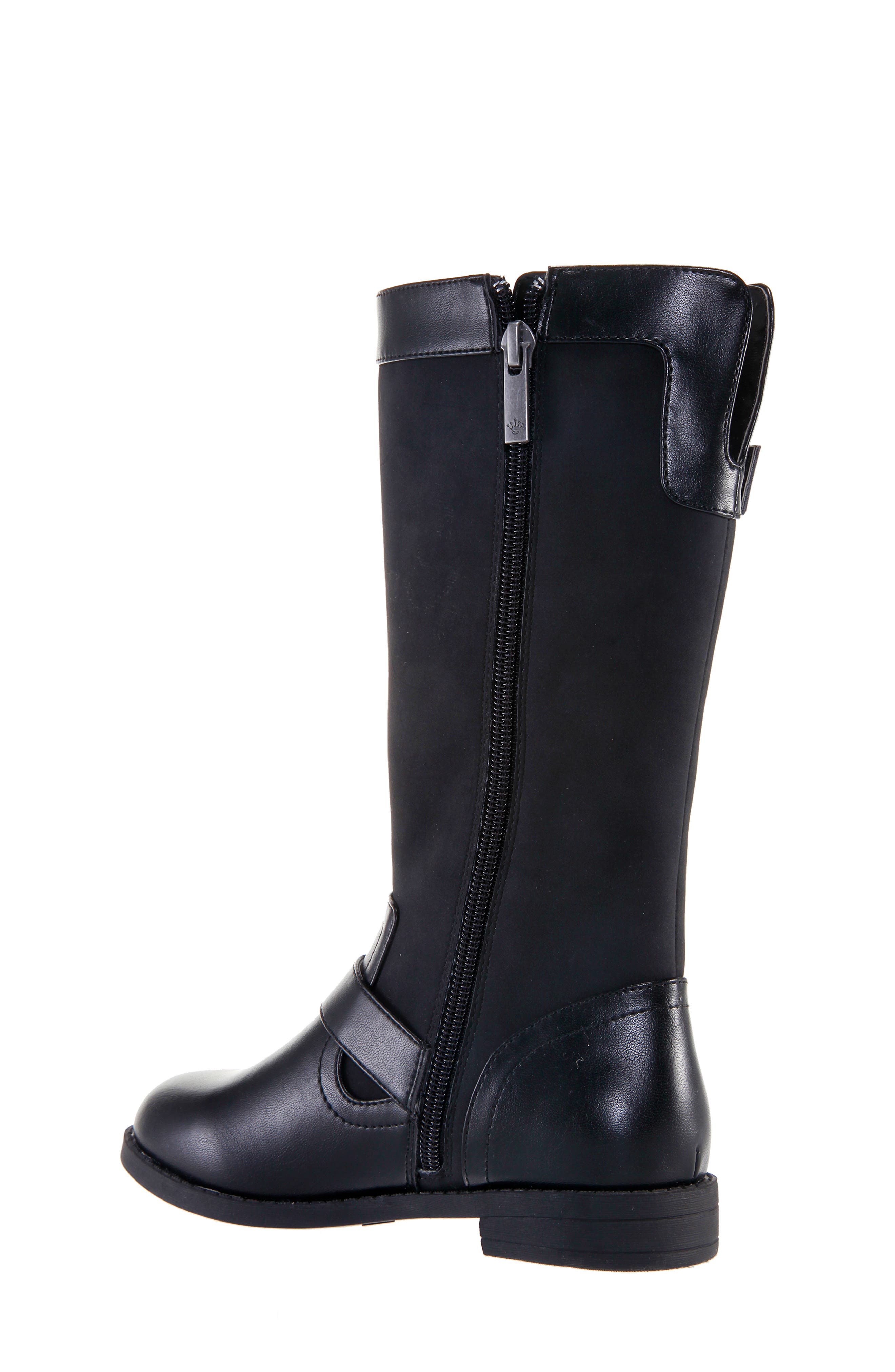 Nina Tanjela Riding Boot, Alternate, color, Black Suede Smooth