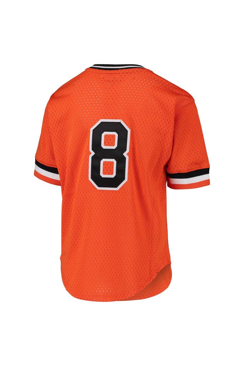 Youth Mitchell & Ness Cal Ripken Jr. Orange Baltimore Orioles Cooperstown Collection Mesh Batting Practice Jersey, Alternate, color, Orange