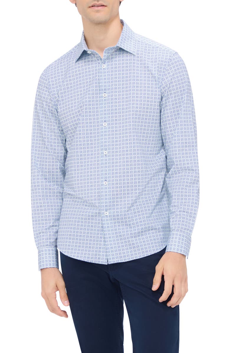 Bugatchi James OoohCotton<sup>®</sup> Print Button-Up Shirt, Main, color,