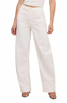 Good American Good Barrel High Waist Relaxed Barrel Twill Pants