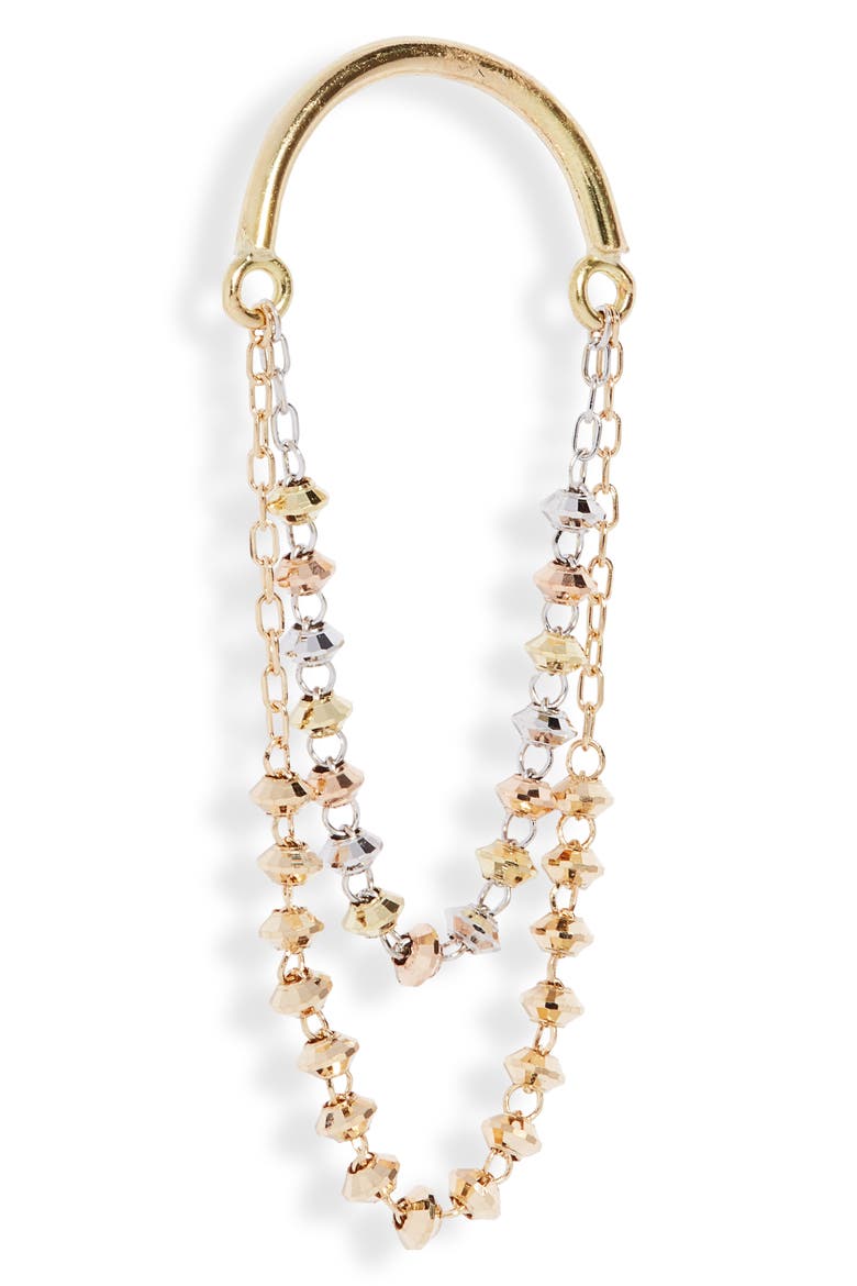 Crescent Drop Earrings, Alternate, color, 18KYG