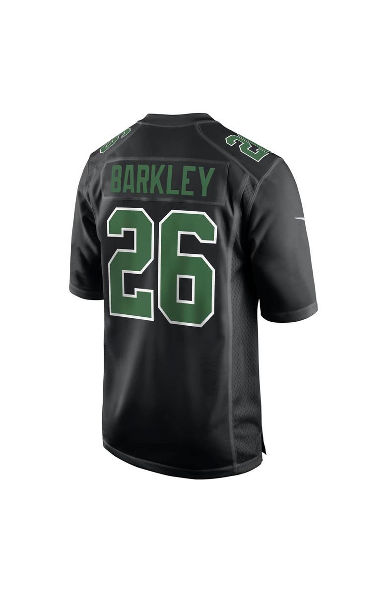 Nike Men's Nike Saquon Barkley Carbon Black/Kelly Green Philadelphia Eagles Fashion Game Jersey, Alternate, color, Black