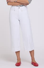 NYDJ Brigitte Patch Pocket High Waist Wide Leg Capri Jeans